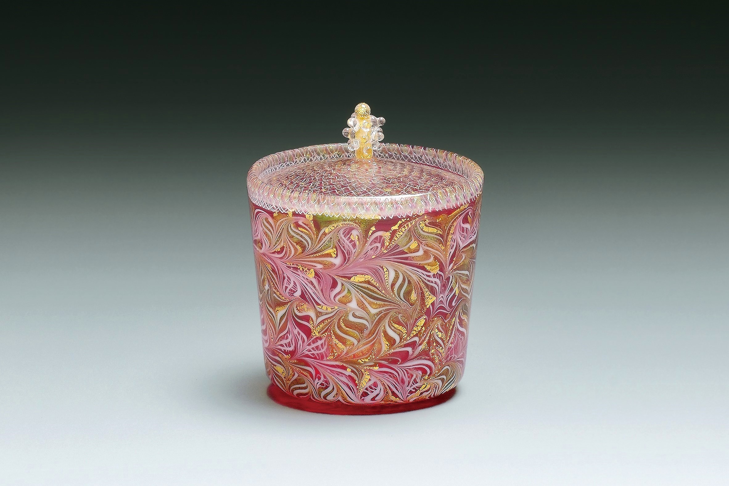 箔マーブル文蓋物